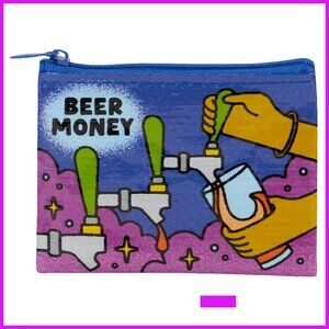 Compact Zippered Coin Purse Mini Wallet Keychain Organizer Recycled Material